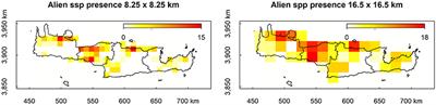 Spatial Downscaling of Alien Species Presences Using Machine Learning